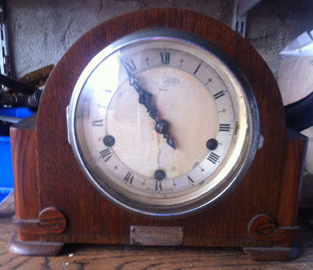 Mantle clock given to Walter Terry when he retired in 1937